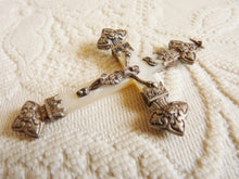 Load image into Gallery viewer, Antique Pendant Cross, Mother Of Pearl Cross With Solid Silver Corpus Christi Back And Tips, French circa 1870, With 18&quot; Silver Chain