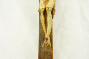 Antique Crucifix, Cold Painted Bronze, Probably Austrian, Early 19th Century, 27 x 19 Centimetres