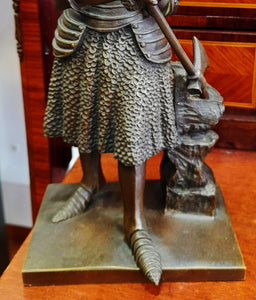 SOLD Joan of Arc and Pieronne of Brittany Bronzes Attributed to Princess Marie of Orléans (1813–1839) Very Rare