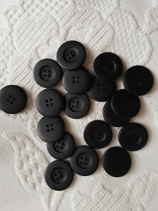 24 Vintage Ralph Lewin Black Buttons, 18 or 23 mm, Unused