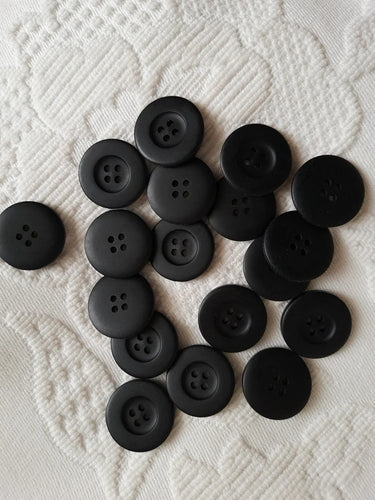 Set Of 24 Vintage Ralph Lewin Buttons Black, 23 or 18 mm Diameter, Unused