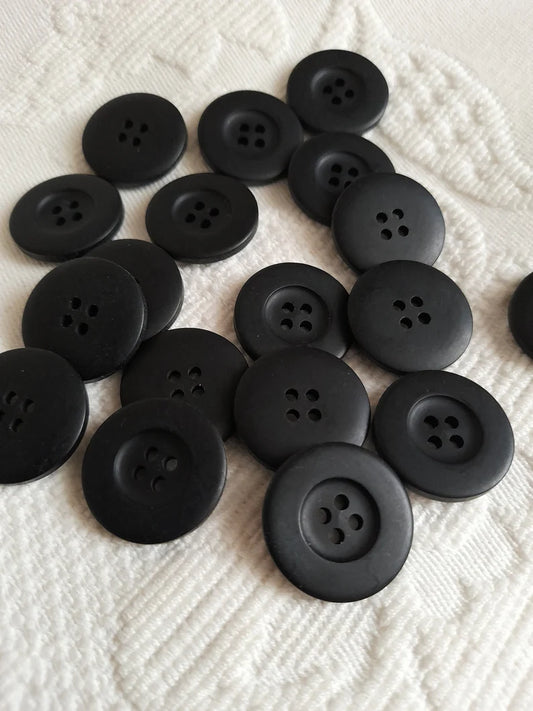 24 Vintage Ralph Lewin Black Buttons, 18 or 23 mm, Unused