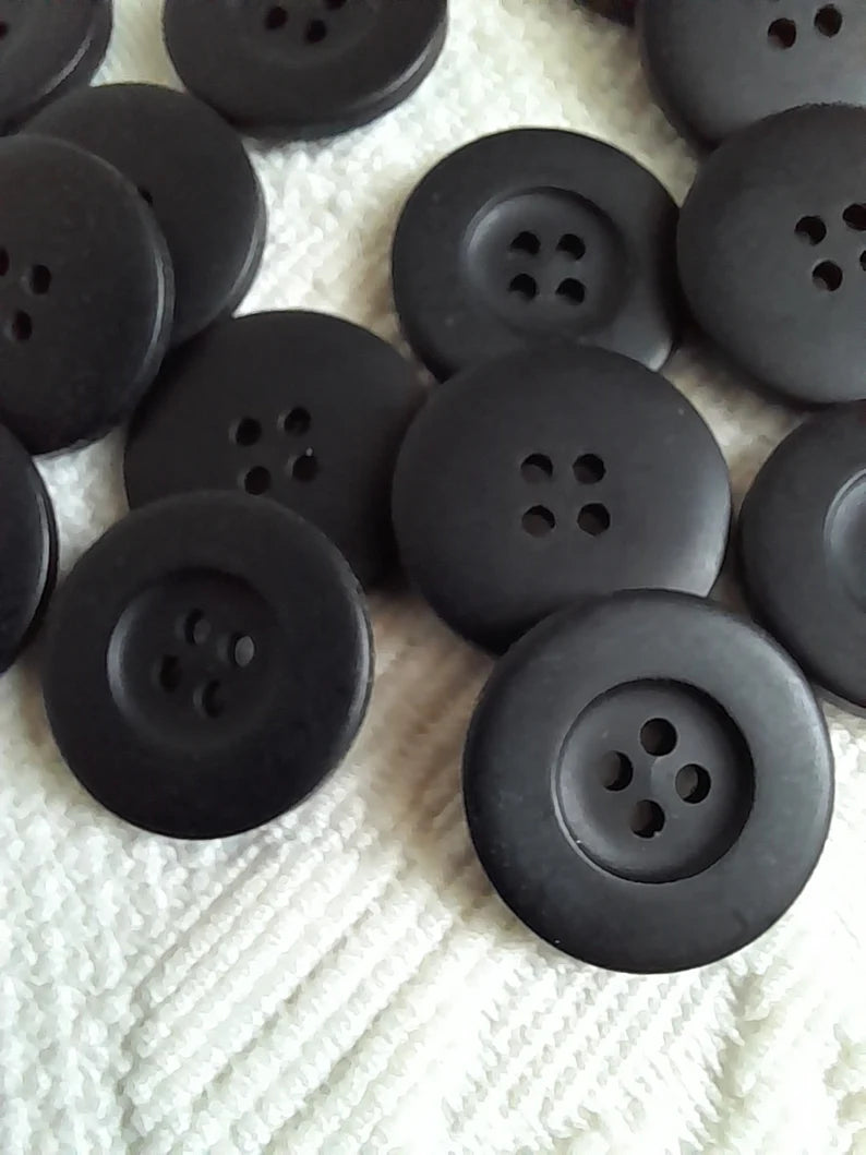 24 bottoni neri vintage Ralph Lewin, 18 o 23 mm, mai usati