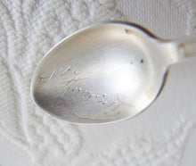 Load image into Gallery viewer, Antique Baptism Spoon, By Louis Poulain, Silver Virgin Mary Medal Signed  Lassere, Circa 1910