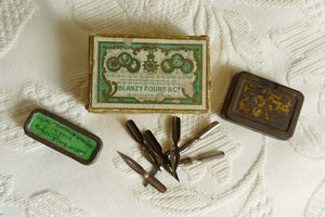 Antique Calligraphy Pen Nibs, French, Baignol & Farjon and Blanzy Poure, Original Carton