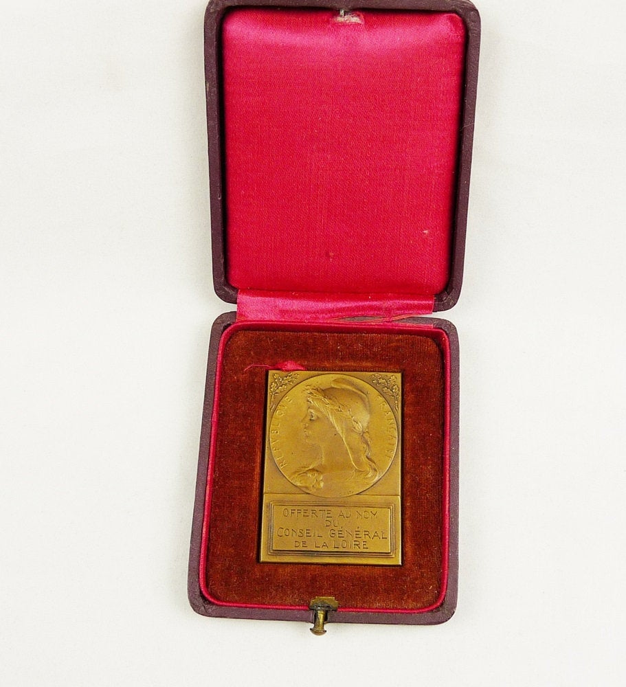 Bronze Medal By Louis Oscar Roty Produced By Arthus Bertrand of France Circa 1890 Boxed