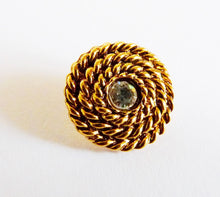 Load image into Gallery viewer, 12 Vintage French Buttons, Spiral Bronze, Art Glass Centre, 15 mm Diameter, Self Shank