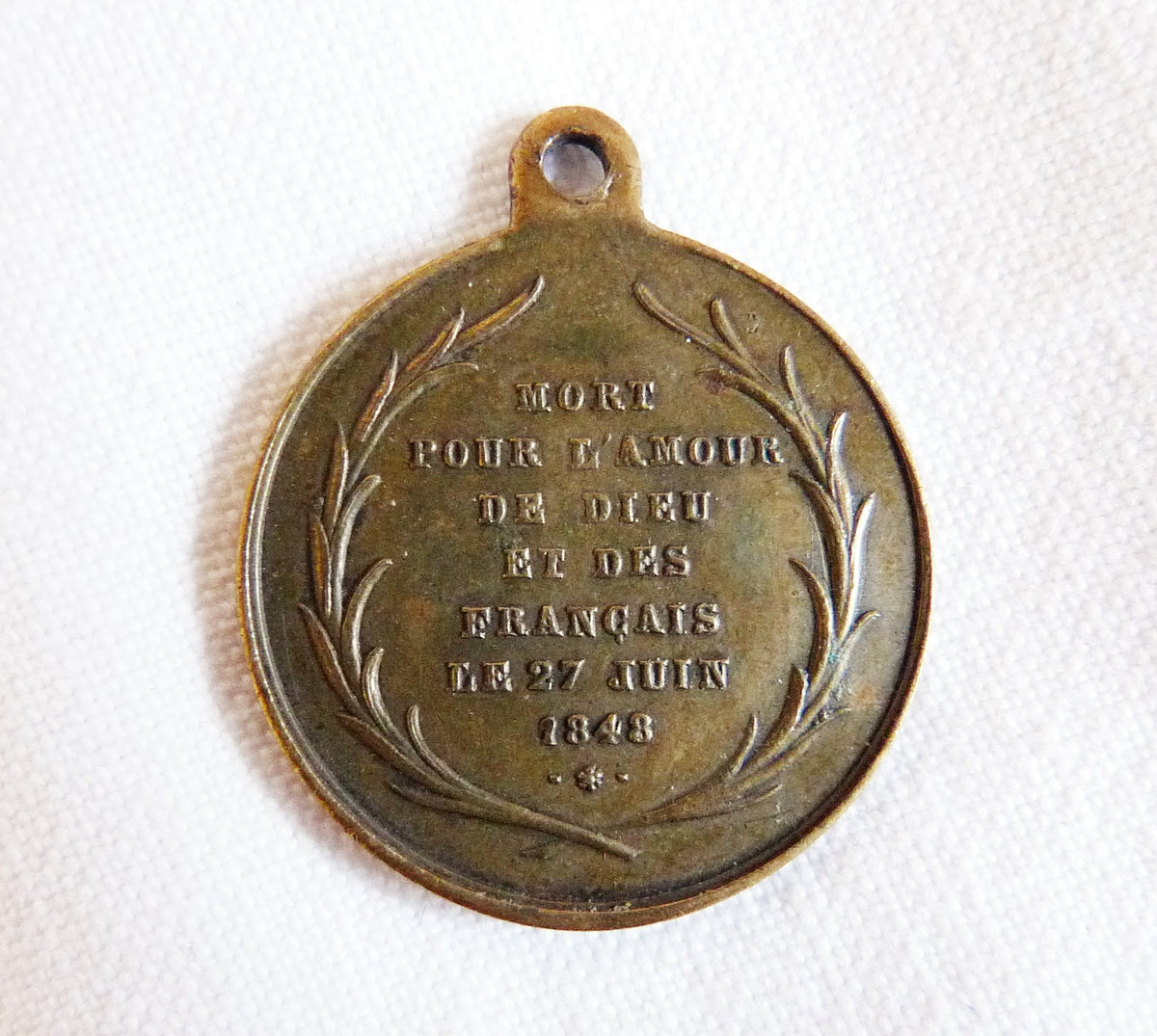 Antyczna brązowa medalejonka Denisa-Auguste Affre, Arcybiskup Paryża, ok. 1860 r.