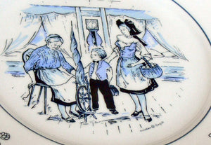Vintage Winterling Plate Decorated by LES Porcelaine with Engel Decor circa 1950