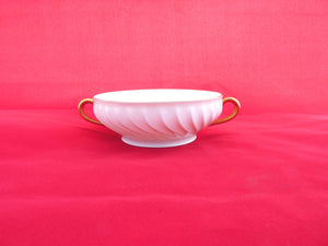 Haviland Limoges Porcelain Double Handled Bowl circa 1960 Stamped Haviland France Limoges