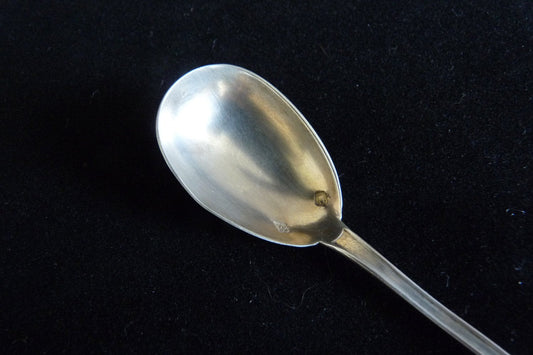 Antique French Solid Silver Salt Spoon by Olier & Caron, 10.5 cm, c. 1910